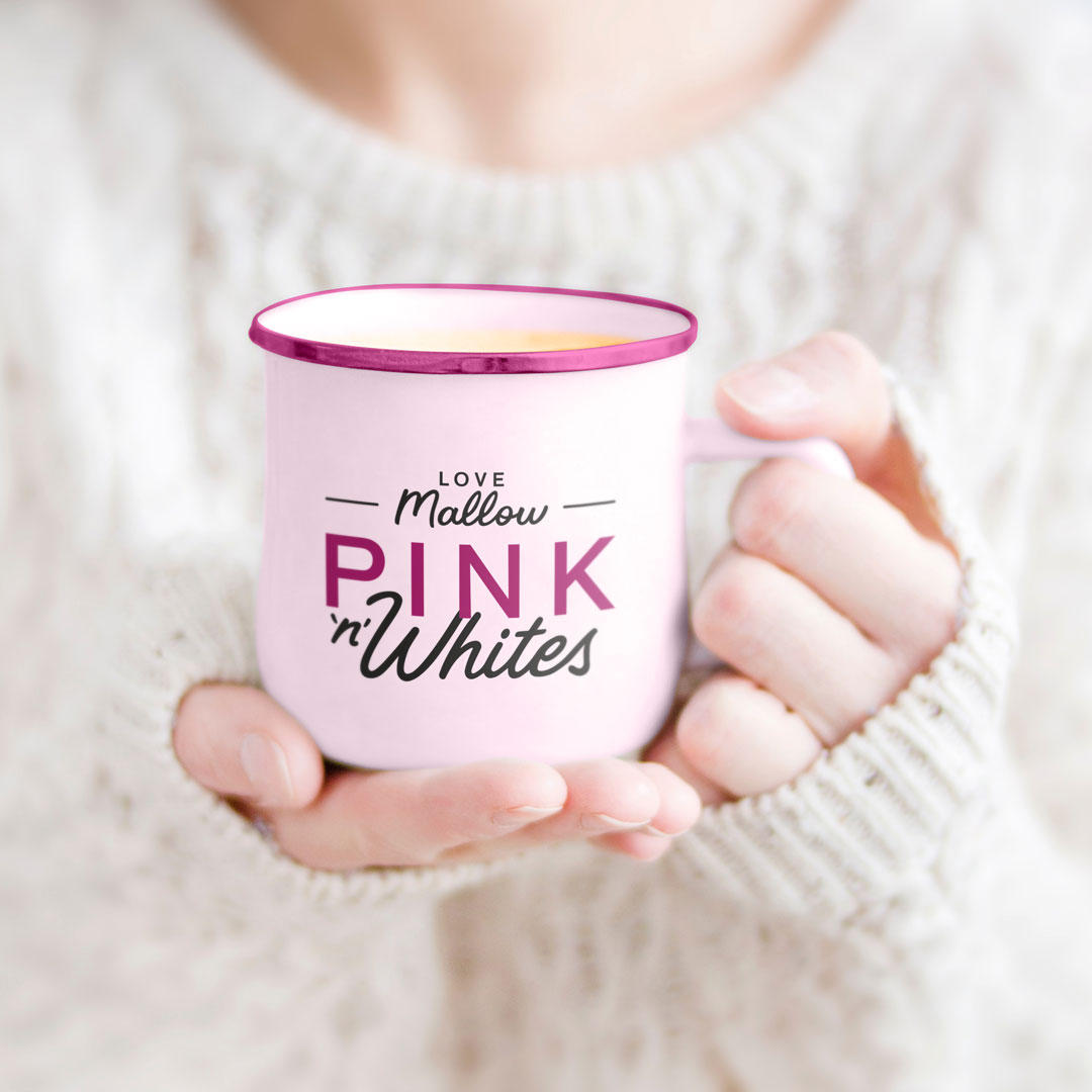 Pink N Whites branded mug
