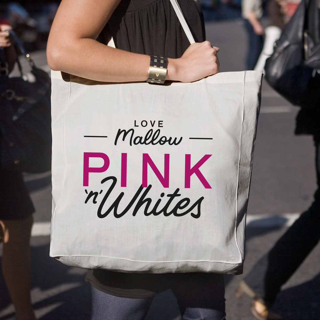 Pink N White branded shoulder bag
