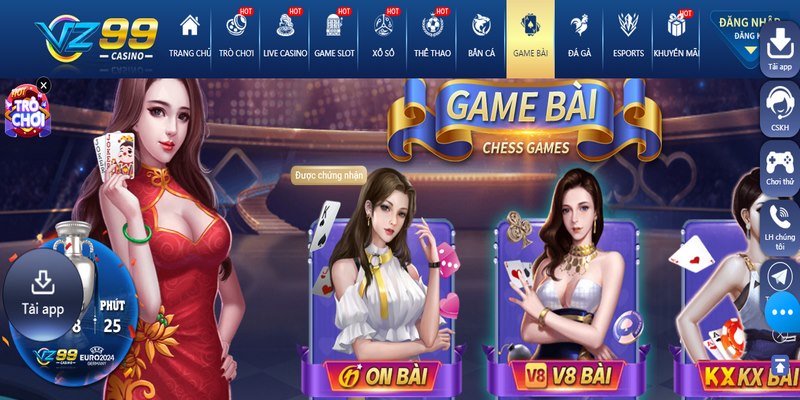  Trải nghiệm vui chơi cá cược Game Bài VZ99 hấp dẫn cho thành viên